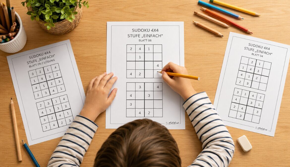 Kostenlose Rätsel für Kinder – einfach ausdrucken 3 Teaser 01 Sudoku ohne Text 1