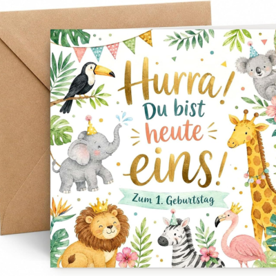 Sprüche zum 1. Geburtstag: 40 liebevolle Ideen für Karte und Gästebuch 5 Karte 1.Geburtstag02
